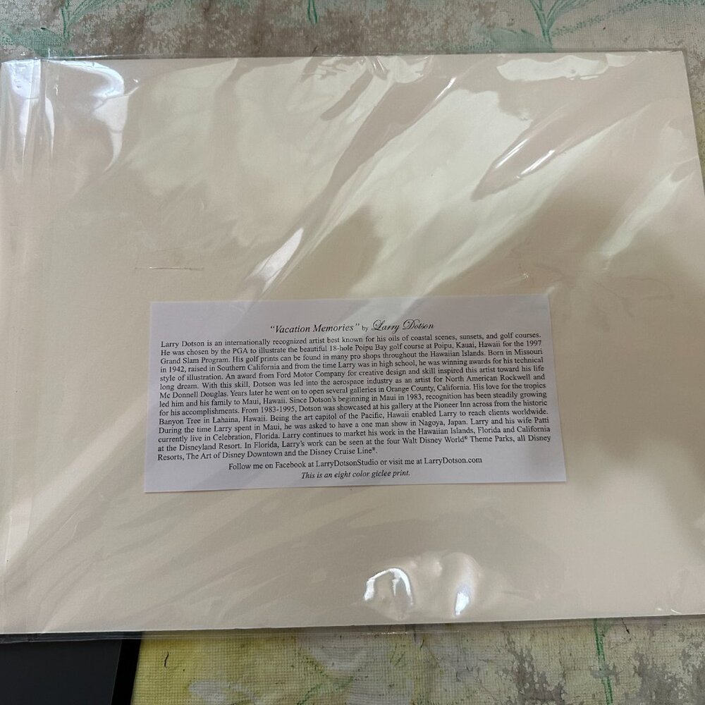 Larry Dotson Dreams Come True Print 2021 Vacation Memories 10 X 8 Sleeping Beau - Picture 3 of 6
